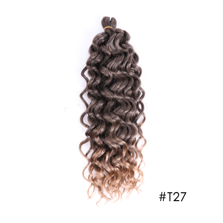 Factory direct sale 18" ocean wave braid afro ombre asap attachment weft curl synthetic weave gray braid ocean wave crochet hair