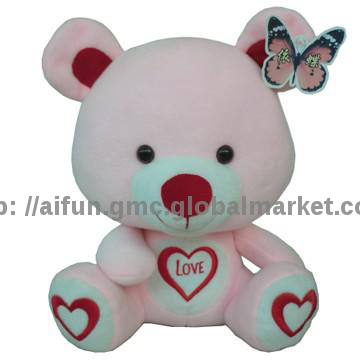 Soft Bear toy with Love pattern, lover gift