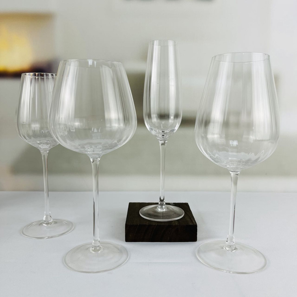 Waterfall Optic Wine Glass Goblet 