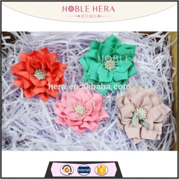 Artificial jasmine silk flowere heads rhinestone center flower fabric