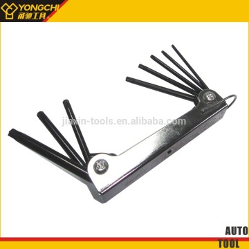 9pc foldable star hex key wrench set