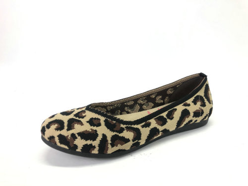 Women's Animal Print Knit  Ballet Flats Shoes