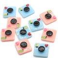 21mm Resin Pink Blue Color Simulated Camera Flatback Ornament for Key Chain Decorations 3D Craft