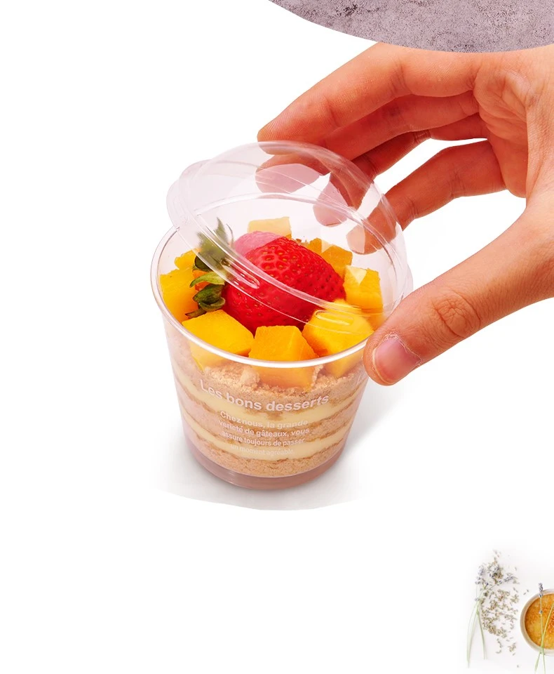 Pet PLA Plastic Cup with Pet Lid for Yogurt and Ice Cream