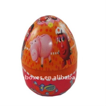 egg shaped easter tin box