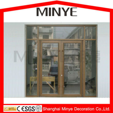 THERMAL BREAK ALUMINUM CASEMENT DOOR IN WOODEN COLOR