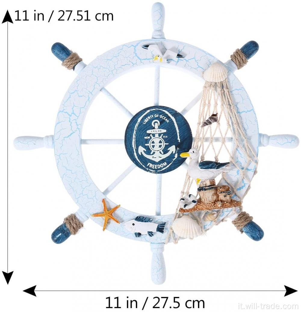 Decotta di ruota nautica File di sterzo in legno