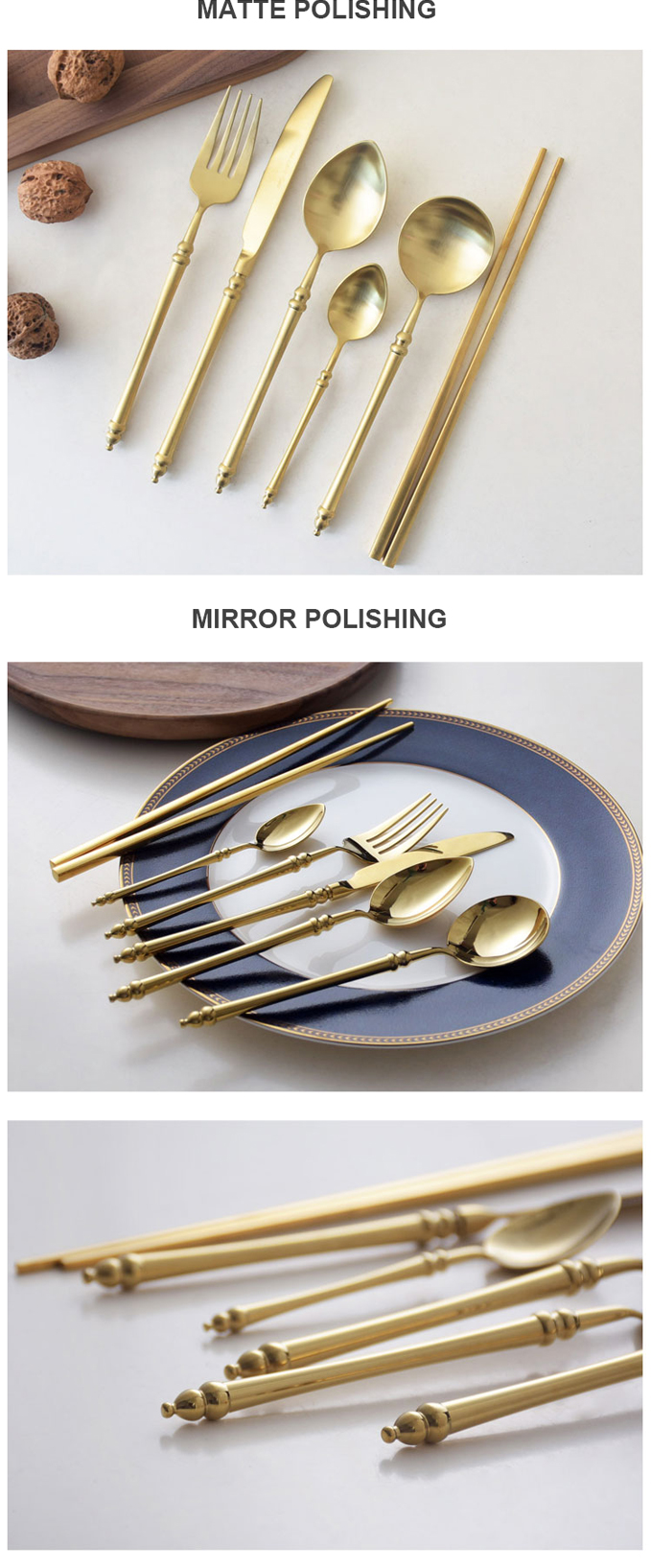 Matte Gold Cutlery Set