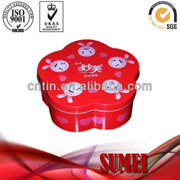 flower shaped tin box