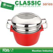 4pcs Aluminum Ceramic Coated Pasta Pot Set