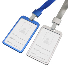 Aluminum Alloy ID Badge Card Holder with Neck Strap Lanyard