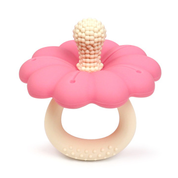 Flower Shaped 2-in1 Silicone Teether & Teething Pacifier