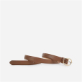 Cinturón de flaco de cuero marrón elegante para mujeres