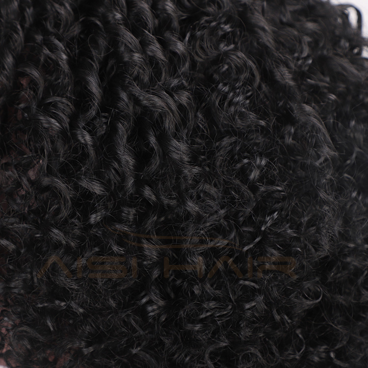 Aisi Hair Black Afro Curly Wigs for Women Side Part Synthetic Short Hair Wig Heat Resistant Fiber Wigs for Africans