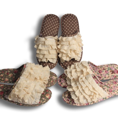 Ladies open toe home slippers