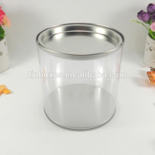 Food safe metal lid plastic body printed tin barrel for cookie