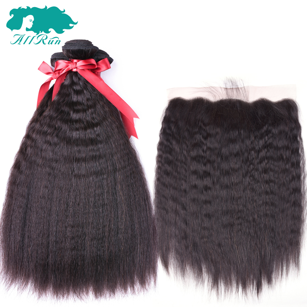 Wholesale price brazilian human hair yaki kinky straight lace frontal