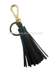 Fashion hot sales black leather tassel keychain, suede leather tassels for sarees