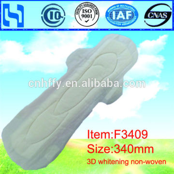 OEM 340mm Ultra Length Night used Sanitary Towel for ladies pads manurfacturer in china