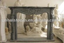 stone carved fireplace
