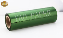 green cellophane paper roll