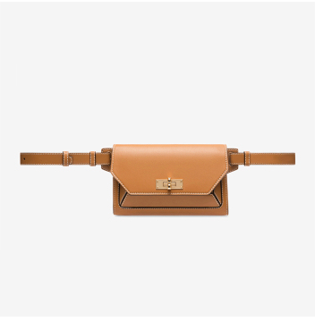 Black Leather Fanny Packs Waist Pouch for Women