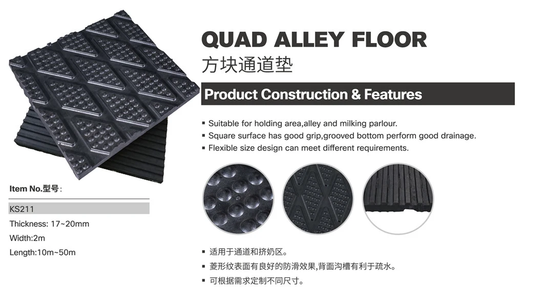 Top Quality Rubber Quad Alley Floor for Holding /Milking Area