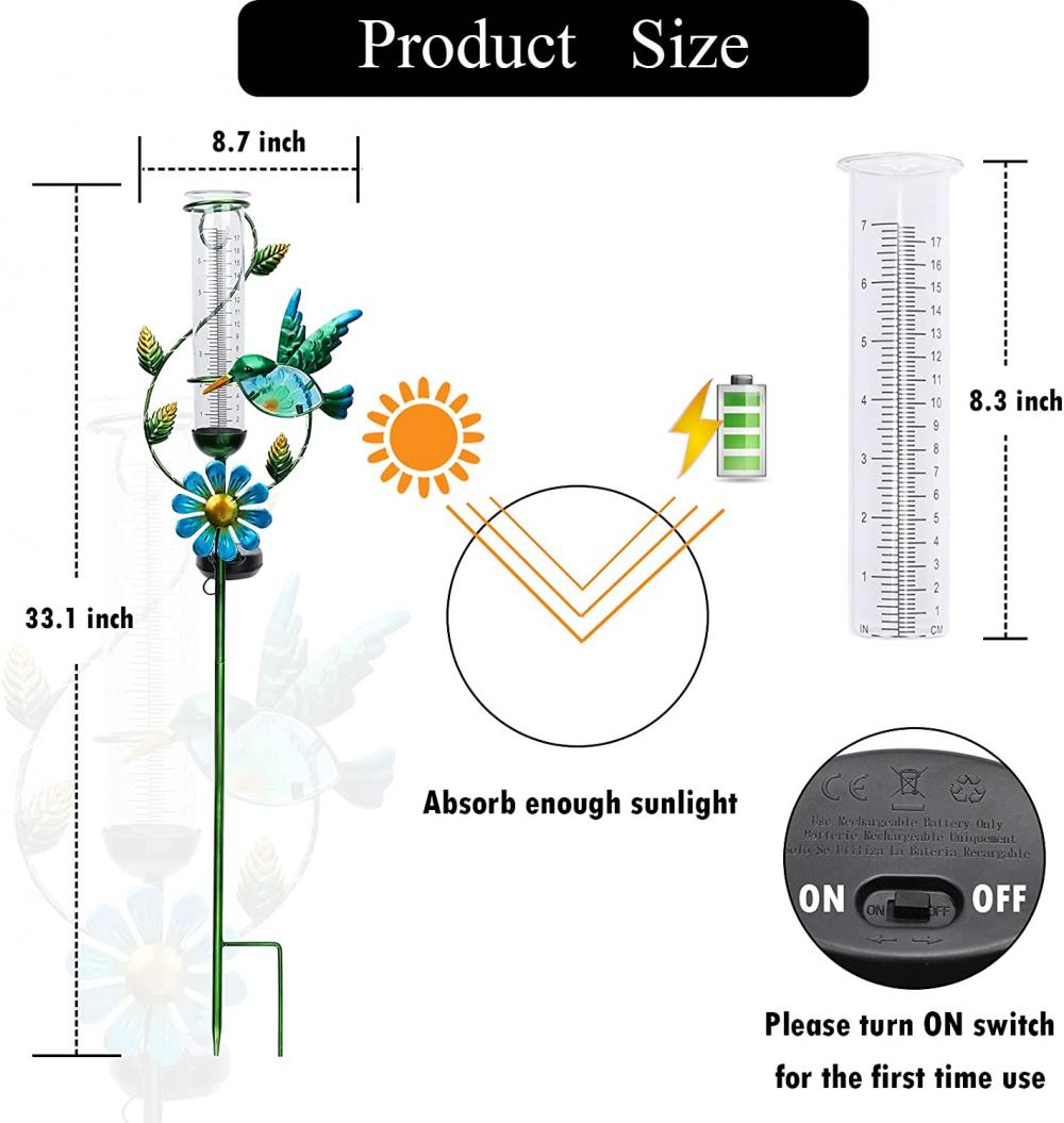 Regenmeter op zonne -energie op zonne -energie