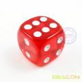 Red Translucent Plastic Playing Dice in Round Shape 18MM