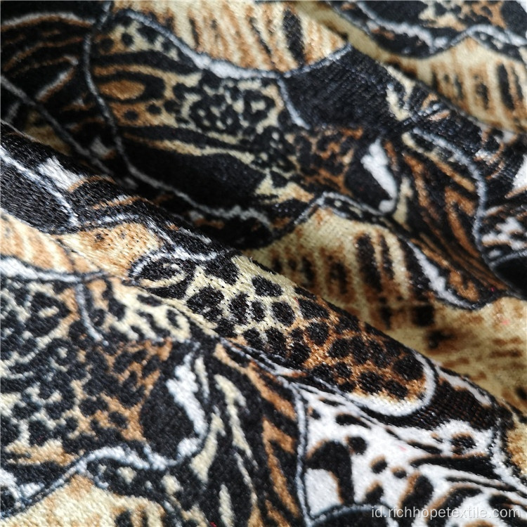 Kain Tekstil Afrika Beludru Dicetak Poliester Untuk Pakaian