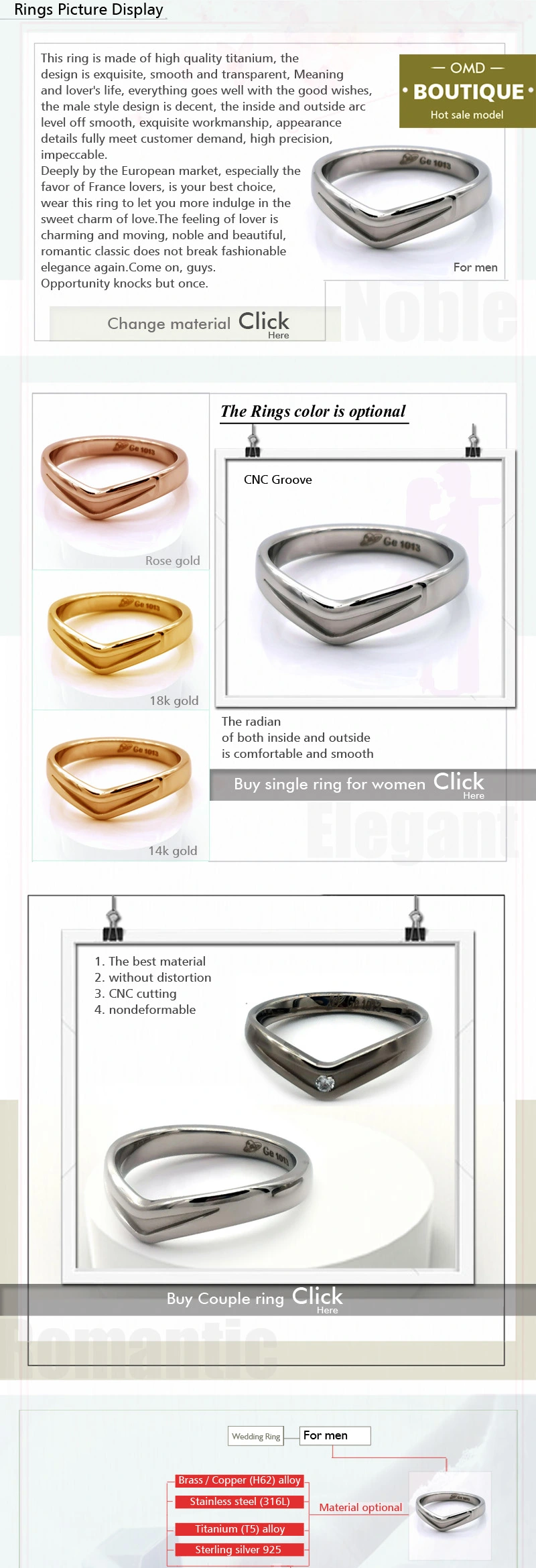 Couple Wedding Ring Sets Rings for Men Black