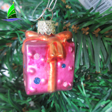 Multicolor Hanging Glass Art  Gift Box Christmas Ornament Clearance as Hanging Decoration