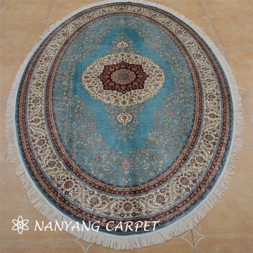 6'x9' Oval  Tabriz Persian Silk Rug Handmade