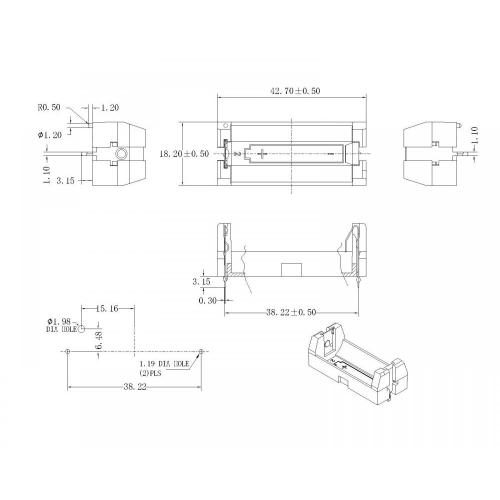 BBC-S-SI-A-2-3A-A Battery Holder FOR 2-3A