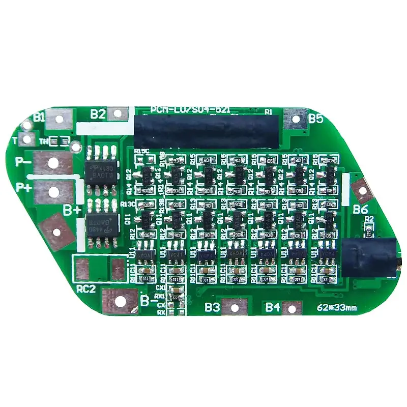 7s 4A PCM BMS for 24V 25.2V 25.9V Li-ion/Lithium/ Li-Polymer 21V 22.4V LiFePO4 Battery Pack Size L62*W33*T3mm (PCM-L07S04-521)