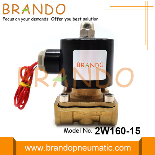 2W160-15 Válvula solenoide cerrada de latón de latón de acción directa