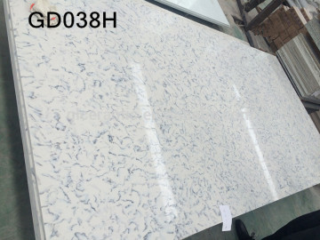 guolian silver silk stone tiles, crystal quartz stone slab, white shiny floor tile