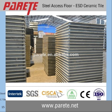 Ceramic covering raised access floor