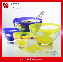 BPA free Plastic Acrylic Salad bowl with salad server