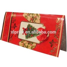 3D pop up christmas card , printed new year greeting card printing made in china