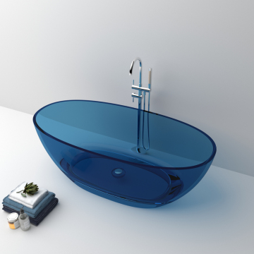 Transparent Clear Resin Stone Freestanding Bathtub