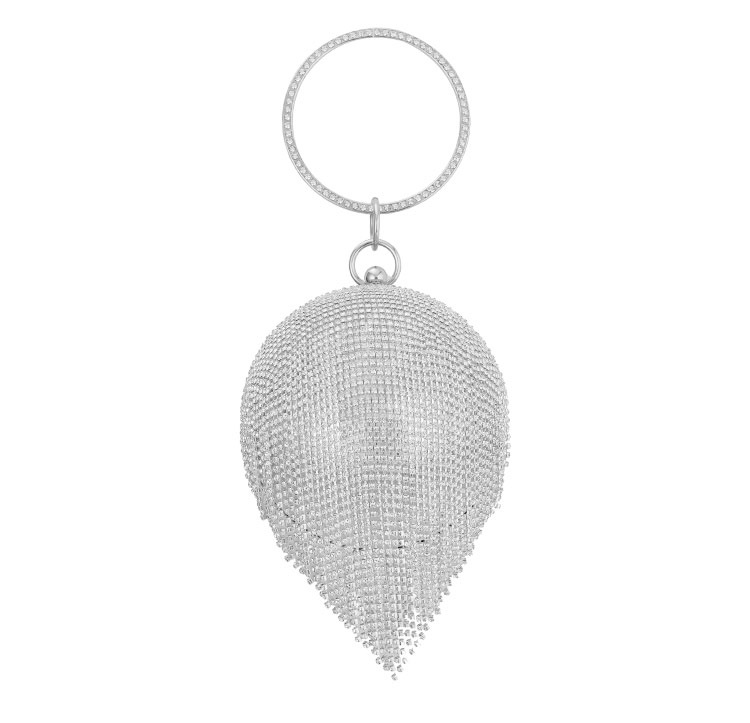 Rhinestone Round Ball Evening Bags For Women Mini Tassels Purse Ladies Ring Handbag Fashion Luxury Clutch Bags