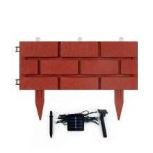 Outdoor Garden Edging with LED Lights: Brick Effect Lawn Border