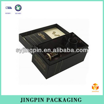 customized black wine cardboad packaging box with matt