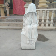 Western style stone tombstone marble angel headstone monument weeping woman sculpture
