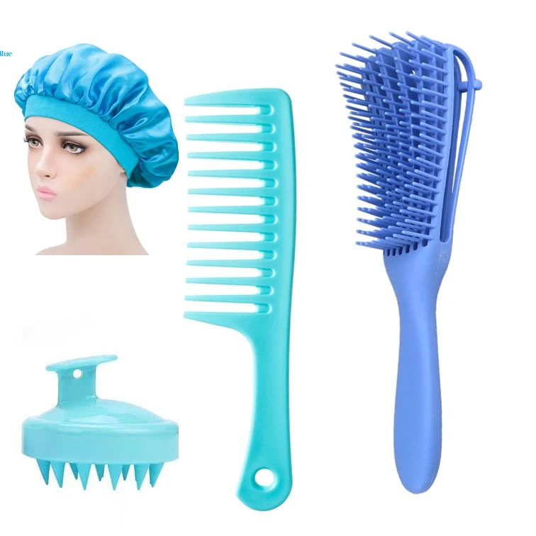 Hair Brush Sets for Women, Thick Hair Curly Hair, Bonnet, Shampoo Brush, Detangling Brush, Comb