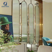 QIANCHENG metal decorative screen panels gold stainless steel restaurant room dividers screen partition for home