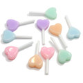 Nieuwe Licht Kleur Mini Hart Snoep Lollipop Vormige Plaksteen Harsen Cabochon DIY Speelgoed Artikelen Voor kinderen Handgemaakte Charms