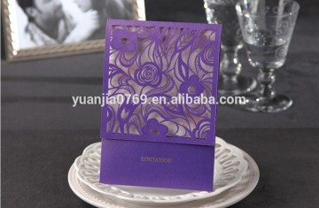 2015 purple laser cut wedding invitations cards