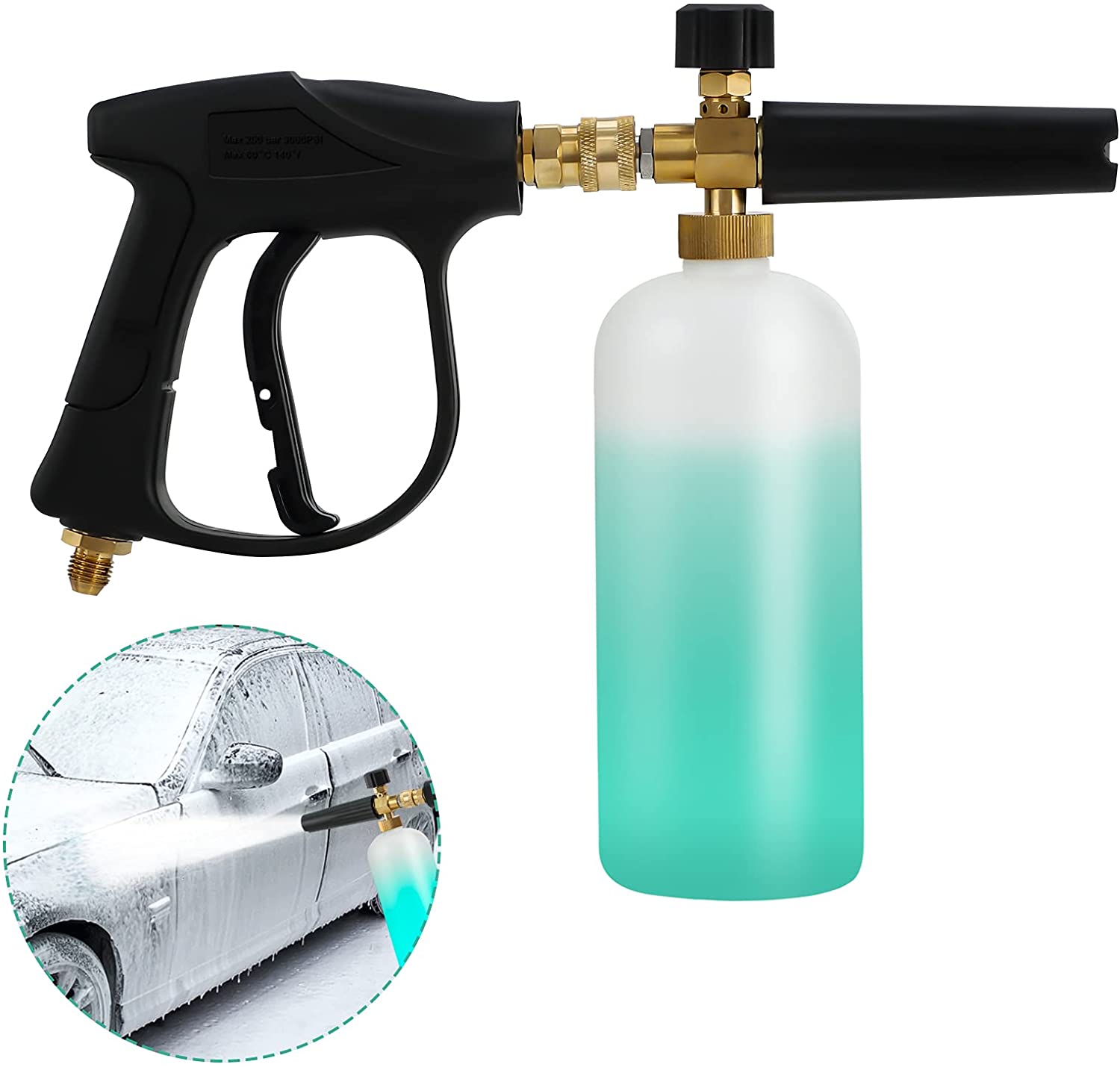 En kalitelisnow köpük mızrak yıkama tabancası ayarlanabilir yüksek basınçlı yıkama tabancası su jeti araba temizleme kiti yıkama suyu püskürtücü